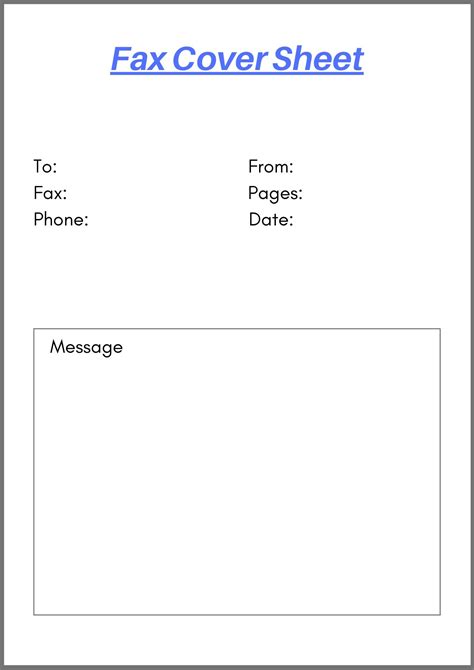 Printable Free Fax Cover Sheet